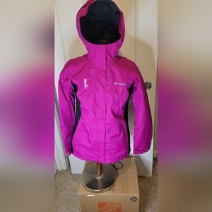 Columbia rain jacket magenta/black